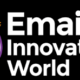 Email Innovations World Conference Logo: Brain with email envelopes & at signs, representing email marketing ideas.