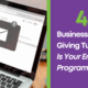 Email marketing image: 46 business days until Giving Tuesday. Is your email program ready? Laptop with inbox notification.